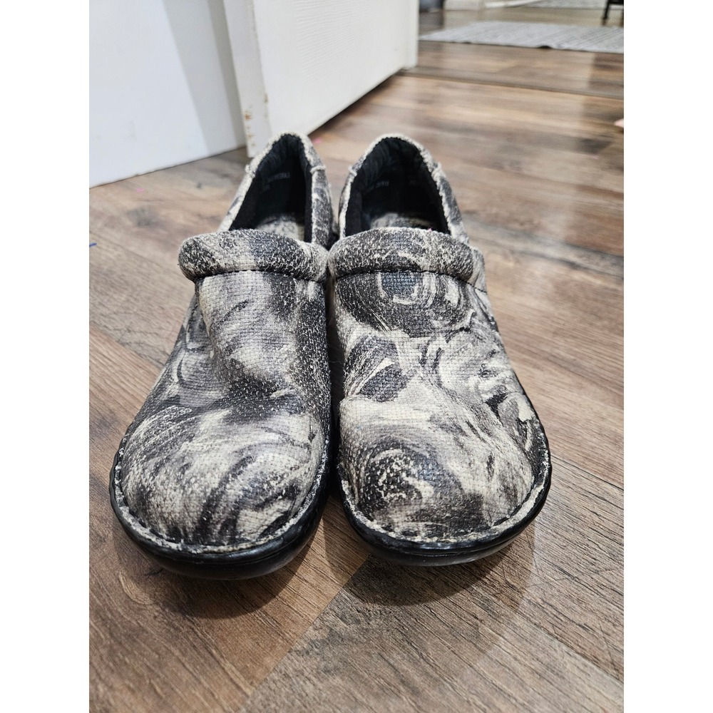 b.o.c. Born Concept Womens C13099 Black White Fabric Clogs Size 8/39